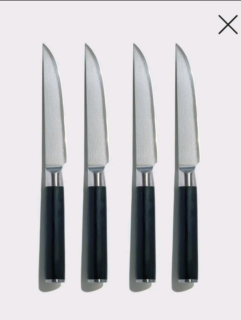 NEW! Quince- Essentials Japanese Damascus Steak Knife Set Of 4! (Z45)